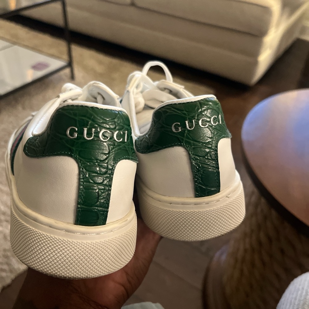 White and Green Sneakers
